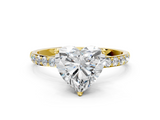 Yellow gold Heart Solitaire Pavé Diamond Engagement Ring with Four-Prong Setting_42