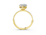 Yellow gold Heart Solitaire Pavé Diamond Engagement Ring with Four-Prong Setting_45