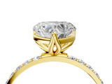 Yellow gold Heart Solitaire Pavé Diamond Engagement Ring with Four-Prong Setting_46