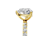 Yellow gold Heart Solitaire Pavé Diamond Engagement Ring with Four-Prong Setting_47