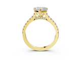 Yellow gold Heart Solitaire Pave Diamond Engagement Ring with Prong Setting_35