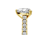 Yellow gold Heart Solitaire Pave Diamond Engagement Ring with Prong Setting_37