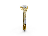 Yellow gold Heart Solitaire Pave Split Shank Engagement Ring with Six-Prong Setting_48