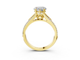 Yellow gold Heart Solitaire Pave Split Shank Engagement Ring with Six-Prong Setting_49