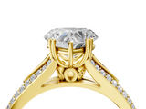 Yellow gold Heart Solitaire Pave Split Shank Engagement Ring with Six-Prong Setting_50