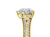 Yellow gold Heart Solitaire Pave Split Shank Engagement Ring with Six-Prong Setting_51