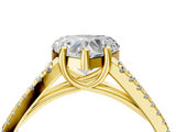 Yellow gold Heart Solitaire Split Shank Pavé Diamond Engagement Ring_298