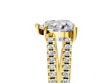 Yellow gold Heart Solitaire Split Shank Pavé Diamond Engagement Ring_299