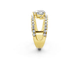 Yellow gold Heart Solitaire Split Shank Pave Diamond Ring_51