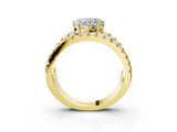 Yellow gold Heart Solitaire Split Shank Pave Diamond Ring_52