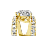 Yellow gold Heart Solitaire Split Shank Pave Diamond Ring_54
