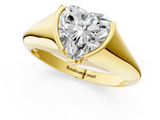 Yellow gold Heart Solitaire Tension Set Diamond Ring_21
