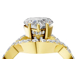 Yellow gold Heart Solitaire Twist Band Pavé Diamond Engagement Ring_37