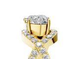 Yellow gold Heart Solitaire Twist Band Pavé Diamond Engagement Ring_38