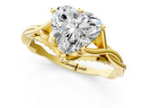 Yellow gold Heart Solitaire Twist Band Six-Prong Setting 1