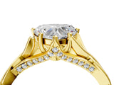 Yellow gold Heart Solitaire Twist Band Six-Prong Setting 5