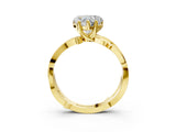 Yellow gold Heart Solitaire Twist Band with Pavé Accents and Four-Prong Setting_25
