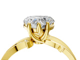 Yellow gold Heart Solitaire Twist Band with Pavé Accents and Four-Prong Setting_26