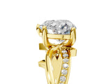 Yellow gold Heart Solitaire Twist Band with Pavé Accents and Four-Prong Setting_27