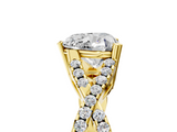 Yellow gold Heart Solitaire Twist Band with Pavé Setting and Four-Prong Setting_22