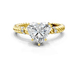 Yellow gold Heart Solitaire Twisted Band Prong Set Engagement Ring_79