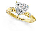 Yellow gold Heart Solitaire Twisted Band Prong Set Engagement Ring_80