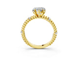Yellow gold Heart Solitaire Twisted Band Prong Set Engagement Ring_82