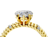 Yellow gold Heart Solitaire Twisted Band Prong Set Engagement Ring_83