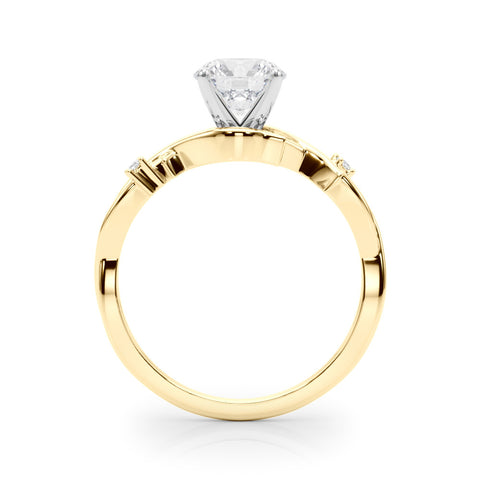 Yellow gold Heart Solitaire Twisted Band Prong Setting Ring 1