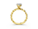 Yellow gold Heart Solitaire Twisted Band with Pavé Accents and Four-Prong Setting_20