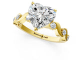 Yellow gold Heart Solitaire Twisted Band with Prong Setting 1