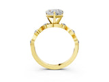 Yellow gold Heart Solitaire Twisted Band with Prong Setting 3