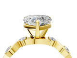 Yellow gold Heart Solitaire Twisted Band with Prong Setting 4