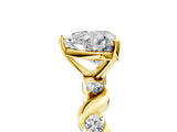 Yellow gold Heart Solitaire Twisted Band with Prong Setting 5