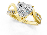 Yellow gold Heart Solitaire Twisted Band with Prong Setting_20
