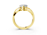 Yellow gold Heart Solitaire Twisted Band with Prong Setting_22