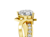 Yellow gold Heart Solitaire Twisted Band with Prong Setting_24