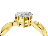 Yellow gold Heart Solitaire Twisted Pave Diamond Ring with Four-Prong Setting_16