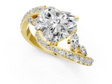 Yellow gold Heart Solitaire with Pavé Twist Band and Four-Prong Setting_77