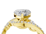 Yellow gold Heart Solitaire with Pavé Twist Band and Four-Prong Setting_80