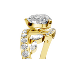 Yellow gold Heart Solitaire with Pavé Twist Band and Four-Prong Setting_81