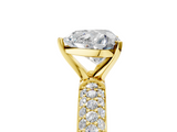 Yellow gold Heart Solitaire with Pave Band and Four-Prong Setting_9