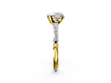 Yellow gold Heart Solitaire with Side Baguettes and Channel Set Band_52