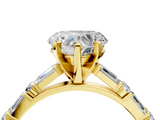 Yellow gold Heart Solitaire with Side Baguettes and Channel Set Band_54