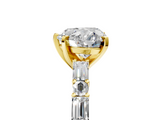 Yellow gold Heart Solitaire with Side Baguettes and Channel Set Band_55