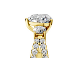 Yellow gold Heart Three-Stone Diamond Ring with Pavé Split Shank and Four-Prong Setting_90