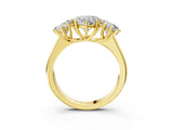 Yellow gold Heart Three-Stone Diamond Ring with Prong Setting on a Classic Band_18