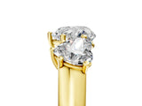 Yellow gold Heart Three-Stone Diamond Ring with Prong Setting on a Classic Band_20