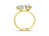 Yellow gold Heart and Emerald Cut Toi Moi Ring with Prong Setting_54