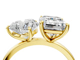 Yellow gold Heart and Emerald Cut Toi Moi Ring with Prong Setting_55